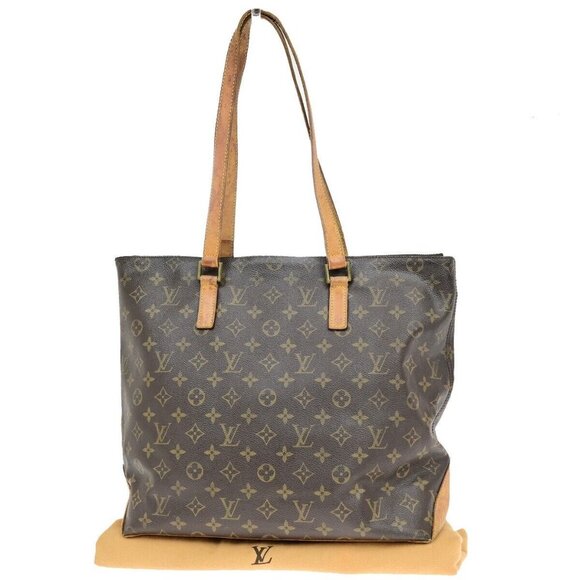 LOUIS VUITTON Cabas Mezzo Shoulder Bag Monogram Leather Brown